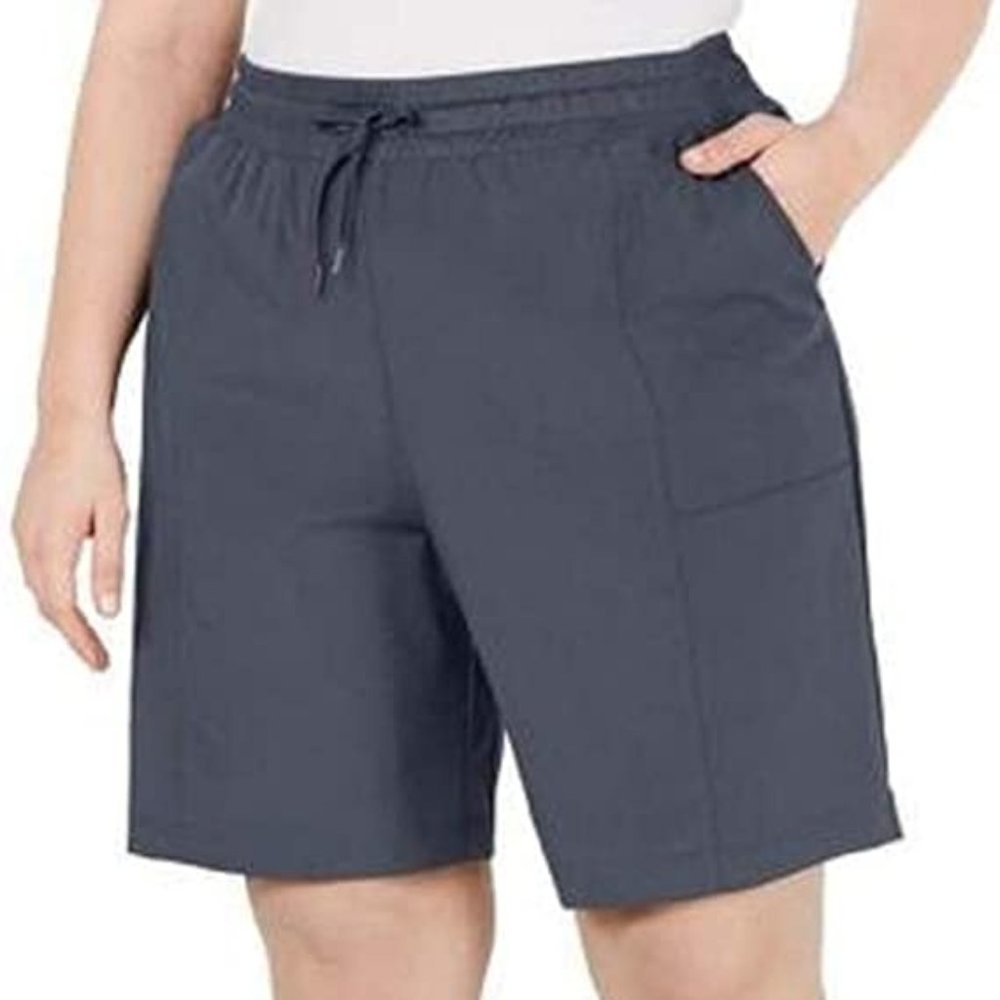Ideology Plus Size Woven Shorts Deep Charcoal 1X